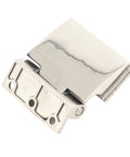 304 Stainless Steel Curved Glass Door Hinge Single Sided For 8 To 12mm Tempered Glass showing the sleek design and durable material.