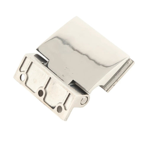 304 Stainless Steel Curved Glass Door Hinge Single Sided For 8 To 12mm Tempered Glass showing the sleek design and durable material.