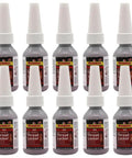 Red Max Strength Thread Locker For Large Fasteners Permanent Lock Anaerobic Adhesive Sealant 0.34 Oz Bottle 10 Pack