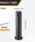 4 Pack M10x45mm Single Hole Clevis Pins Black For Quick Pinning And Secure Fits In Construction Agriculture Aviation Rigging Ship Fittings And Furniture Assembly Built To Last Heavy Duty Steel, 45mm size