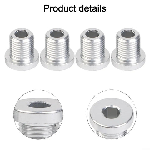 4 Pack Rear Derailleur Hanger Bolts Aluminum Alloy 13.8mm Length M10xP1.0 Thread close-up details