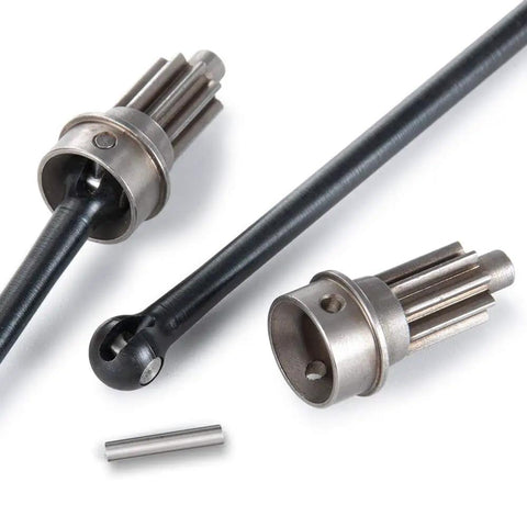 Front CVD Axle Shaft Set With Portal Drive Input Gear for 1 to 10 RC TRX 4, steel materials, detailed view, durable performance