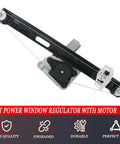 Power Window Regulator With Motor For BMW 3 Series E90 E91 2006-2012 Rear Left Driver Side, black metal frame and motor visible