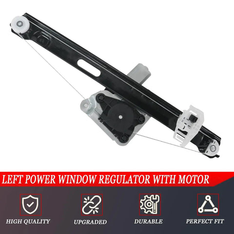 Power Window Regulator With Motor For BMW 3 Series E90 E91 2006-2012 Rear Left Driver Side, black metal frame and motor visible