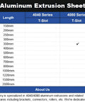 2 Pack 4080 T Slot Aluminum Extrusion 350mm Silver Profile in table of available lengths