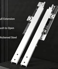 Undermount Drawer Slides 3 Fold Push To Open Soft Close Drawer Runners 24 Inch Heavy Duty Steel With Smooth Glide 132 Lb Load