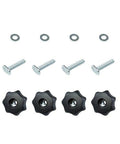 Pro Grade T-Track Knob Kit With Seven Star Knobs And 5/16-18 Bolts For Woodworking Jigs And Fixtures, includes knobs, bolts, washers.