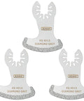 Diamond Grout Multitool Blade Set For Grout Removal, 3 Pack, silver oscillating tool blades with diamond grit edges
