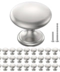 Brushed Nickel Cabinet Knobs 30 Pack With Screws For Cabinets Drawers Dressers Cupboards Solid Metal Knobs Silver Modern Kitchen Bedroom And Bathroom Hardware Game Changer For Your Home