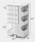 Straight Up Solid ABS Utility Storage Cart With Smooth Gliding 360 Swivel Wheels Heavy Duty Plastic Organizer Rack dimensions and design.