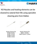 N3 Series 2.3mm Desoldering Nozzle For FM-2024 Desoldering Tool With Built In Heater cleaning pins
