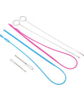 Six Piece Sewing Kit With Stainless Steel Tools For DIY Knitting And Projects Includes Rope Threader Closed Rope Threader Turn Hooks Elastic Clamp And Must Have Tools Easy To Use And Highly Practical, six-piece set on white background