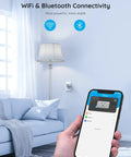 Phone app controlling Smart Plug 15A WiFi Bluetooth Outlet Works With Alexa And Google Assistant, Custom Timers, No Hub Needed