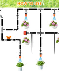 Quarter Inch Drip Irrigation Fittings Kit, 220 Pcs For Drip Systems Including Valves Nozzles Micro Drips Four Way Cross