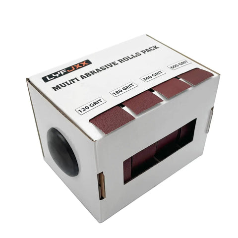 Emery Cloth Sandpaper Roll Set With Dispenser 4 Rolls 6 Meter Rolls 150 240 320 400 Grit Aluminum Oxide On Nylon Backing