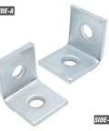 10 Pack 2 Hole L Shaped Connector Bracket For One Half Inch Bolts, 90 Degree Angle, Fits One And Five Eighths Inch Strut Channel