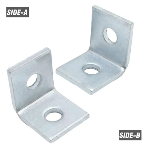 10 Pack 2 Hole L Shaped Connector Bracket For One Half Inch Bolts, 90 Degree Angle, Fits One And Five Eighths Inch Strut Channel