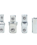 Four Piece Ratchet Wrench Socket Adapter Set With Chrome Vanadium Steel Construction Drive Converters And Reducers For Quarter Inch Three