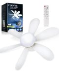 20 Inch Socket Ceiling Fan With Remote 40W LED Light E26 E27 Screw In Dimmable 1200 Lumens displayed with packaging and remote control