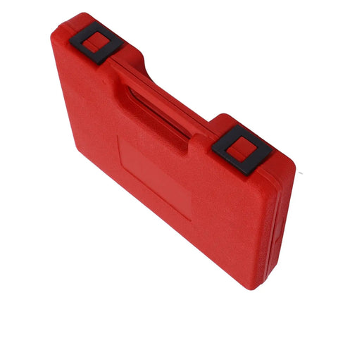 Heavy Duty 48 Piece Steel Thread Chaser Kit With 22 Taps And 24 Dies Plus Two Files For Cleaning Restoring Damaged Threads On Bolts Studs Nuts Perfect For Mechanics In The Garage Or DIY Auto Projects. red plastic case with black latches