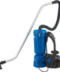 Ergonomic HEPA Backpack Vacuum With 8 Piece Tool Kit 2.5 Gallon Capacity 105 CFM 1080W 120V 50 Foot Power Cord Ultra Quiet 70 DB