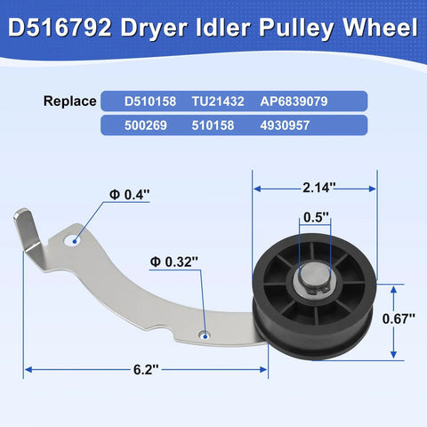 Upgraded Dryer Rebuild Kit For 1992 And Later SM Series Includes RB170002 Roller Kit D516792 Idle Pulley D511255P Drum Belt