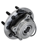 4WD Front Wheel Bearing Hubs For Dodge Ram 2500 3500 2003 2004 2005 Replacement Wheel Bearing And Hubs Assembly Set 2 Pack With Front ABS 8 Bolt Square Flange Hubs close-up view showing 8 bolt design and wiring.
