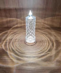 Rose Shadow LED Flameless Candles 4 Pack Battery Operated Pillar Candles for Valentines Proposals to create romantic glow