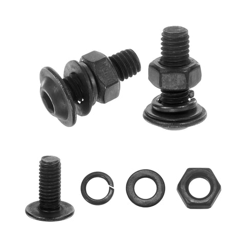 M6 X 18mm Flanged Button Head Socket Cap Screws Kit Dope Stainless Steel 304 Black Finish With Nuts Flat And Lock Washers 20 Pieces