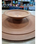Bottom view of 12 Inch Hand Turned Solid Wood Lazy Susan Serving Tray With Raised Rim For Kitchen Countertop And Dining Table