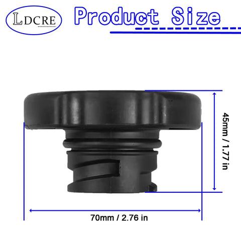 Side view of Drop In Engine Oil Filler Cap Replacement For Ford Lincoln Mercury SUVs And Trucks Fits F250 F350 F450 E150