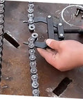 Heavy Duty Motorcycle Chain Adjuster Tool For Bike Gear Tensioning Solid Steel Build used for tensioning a motorcycle chain.