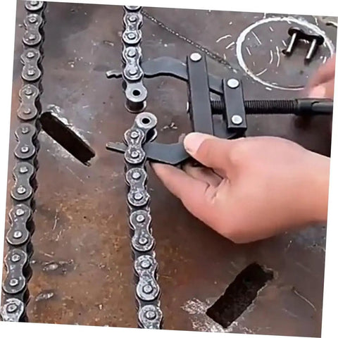 Heavy Duty Motorcycle Chain Adjuster Tool For Bike Gear Tensioning Solid Steel Build used for tensioning a motorcycle chain.