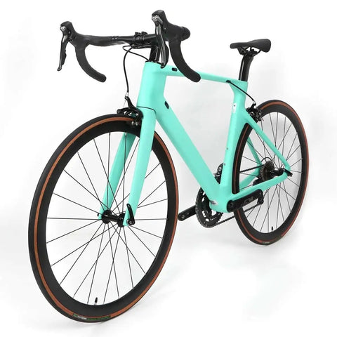 Toray T800 Carbon Frame Road Bike Model H With Tiagra 20 Speed Drivetrain, Ultra Lightweight 18.7 Lb Build, Size 52, Celeste Finish