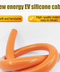 Wicked Durable EV Silicone Rubber High Temp Power Cable Oxygen Free Copper Braided Foil Shielded 1500V Rated Badass Juice Wire, orange silicone cable.