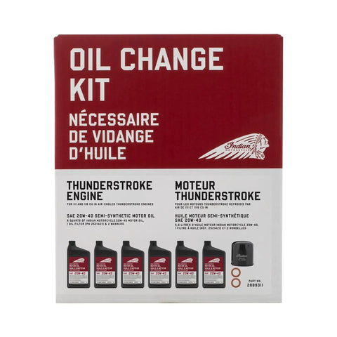 Oil Change Kit For Chieftain Roadmaster Chief Springfield Thunderstroke 111 And 116 Engines With 6 Quarts 20W40 Semi Synthetic