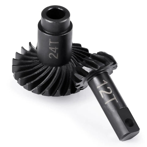 Close-up of Overdrive Helical Differential Gear Set For Traxxas TRX4M 1 To 18 RC Crawler showcasing 12T and 24T gears