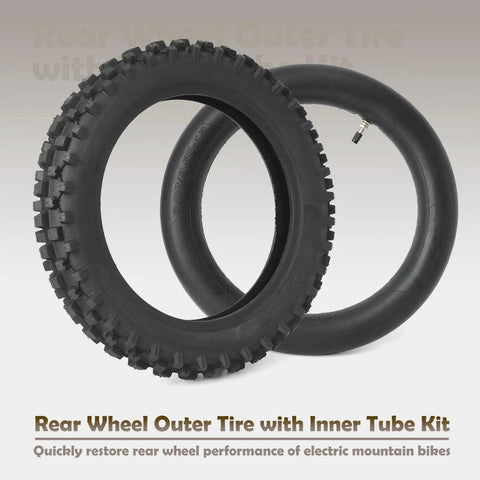 Beefed Up Rear Wheel Outer Tire With Inner Tube Kit Replacement For Tuttio Soleil 01 Yozma IN10 Tutti Dirt Bike 12 Inch Rear Tire Tube For Electric Off Road Motorcycle Compatible With 12 Inch Hubs