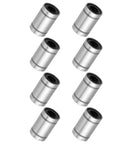 8 Pack LM6UU Linear Bearings 6x12x19mm, double sealed, steel ball bearings for CNC machines, shown from multiple angles