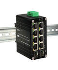 8-Port Managed Gigabit Ethernet Switch with Dual SFP Slots Web Management QoS VLAN IGMP DIN Rail Mount 12-48V DC Industrial Network Switch shown