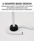 U-shaped base of Beefy Heavy Duty Stretch Wrap Dispenser Adjustable Handheld Packaging Film Holder with Stable U Shaped Base