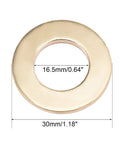Heavy Duty Copper Flat Washers 10 Pack 16.5mm Inner Diameter By 30mm Outer Diameter By 3mm Thick showing detailed dimensions.