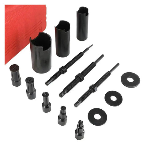 Pro Universal Blind Hole Internal Bearing Heavy Duty Complete Puller Kit With Secure Snap Fastener Lock So You Never Drop Parts While Yanking Wheel Hub Motors Out Of Cars Motorcycles E Bikes For Your Home Or Shop Work Without The Hassle, black steel parts