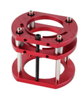 DIY Router Lift Base With 4 Jaw Clamping System And Crank Handle, Easy Install For Small Trimming Machines, Turn Your Router Into A Pro Grade Lift Table Compatible With 64 To 66mm Motors, red aluminum alloy