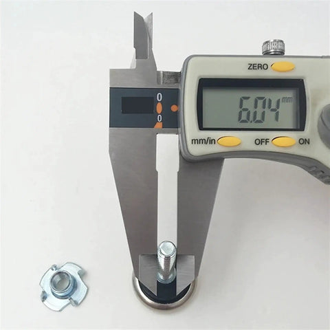 Adjustable Leveling Feet For Furniture M6 Bolt 34 Point 5mm Length 24mm Base Diameter 4 Pack Easy Install Keeps Your Couch Table Or Desk Level On Uneven Floors Heavy Duty Support, digital caliper measuring M6 foot