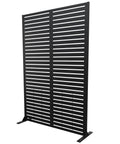Weatherproof Metal Privacy Screen Panels For Outdoor Balconies Patios And Pools Black Louvered Design Built To Last With Rust Proof