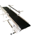 110V PVC Belt Conveyor With Double Guardrail Workhorse 47.2 Inch Length 7.8 Inch Belt Width Anti Static Industrial Grade Belt System With Adjustable Speed And Stainless Steel Frame For Smooth Material Handling showing top view with stainless steel frame and guardrails visible