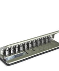 Universal Desk Discbound Hole Punch For Disc Notebooks, Heavy Duty Metal Paper Puncher that handles up to six sheets, open view