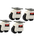 Heavy Duty Leveling Casters GD80F With Swivel Wheels For Industrial Carts And Equipment, Adjustable Workbench Feet, 1100 Lb Per Wheel Load Capacity, Built To Last, Rugged And Stable Mobility, four-pack