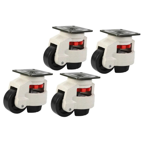 Heavy Duty Leveling Casters GD80F With Swivel Wheels For Industrial Carts And Equipment, Adjustable Workbench Feet, 1100 Lb Per Wheel Load Capacity, Built To Last, Rugged And Stable Mobility, four-pack